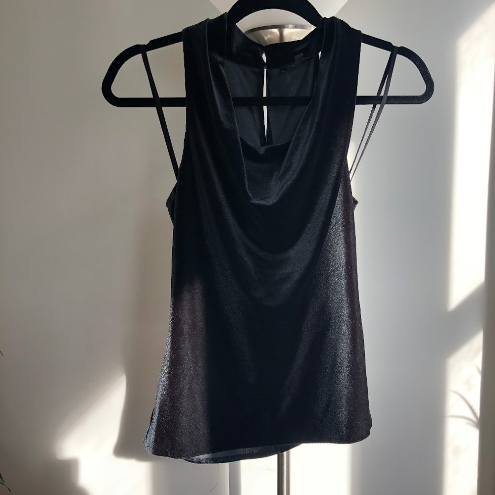 Black Velvet Halter Top